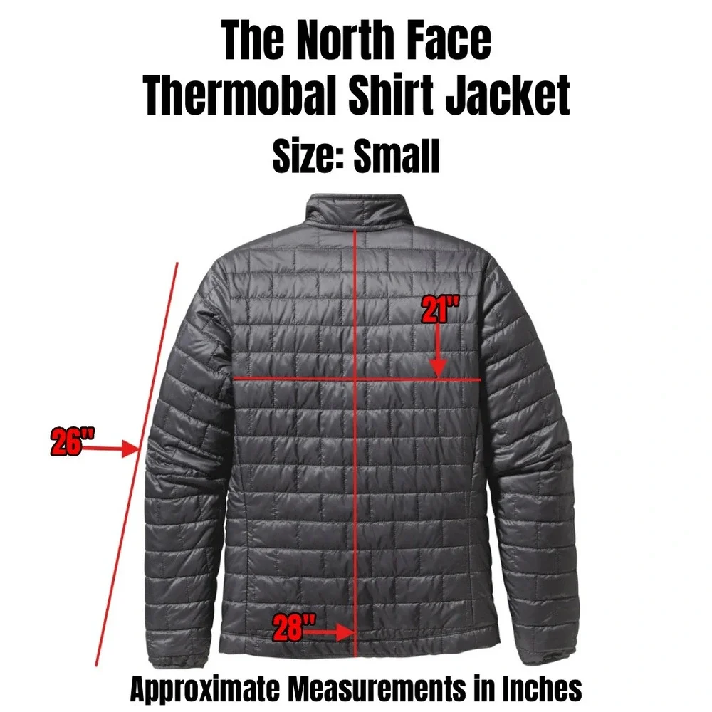 The North Face Thermoball Shirt Jacket Mens Black Logo Quilted Puffer Gorpcore‎